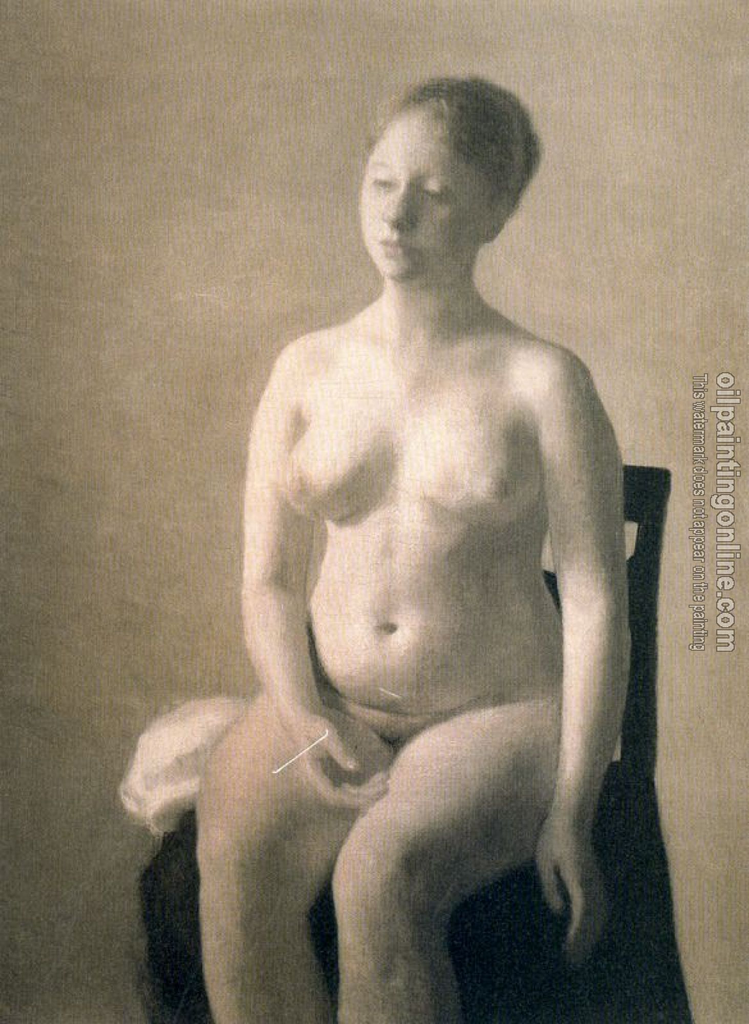 Vilhelm Hammershoi - Seated Female Nude